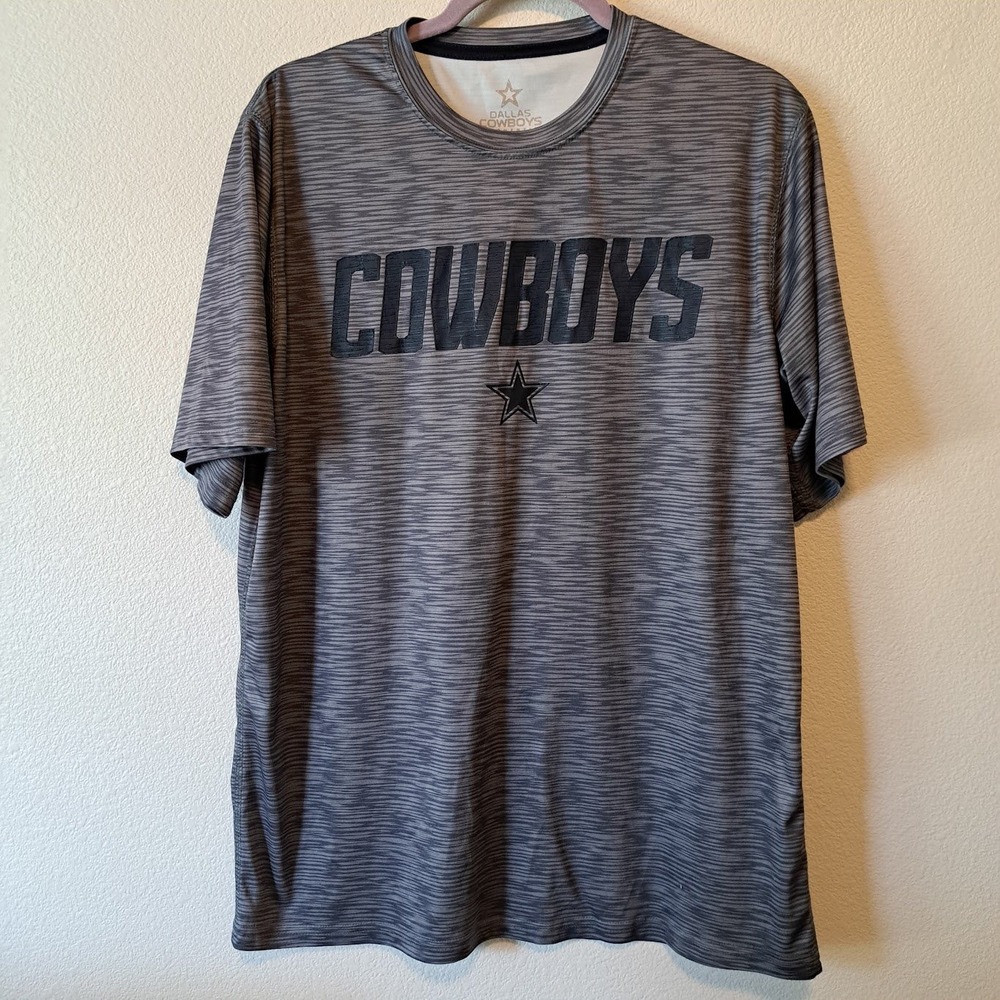 Dallas Cowboys Authentic Mens Large Gray Space Dye Performance T-Shirt NFL Star